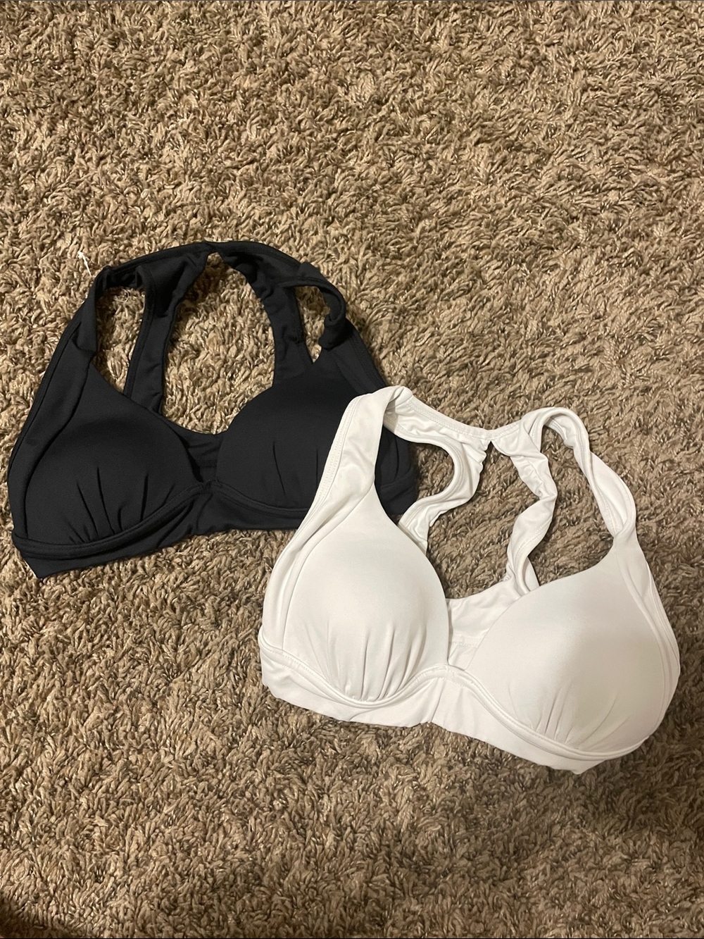 Wireless Racerback Support Bra - Black & White
